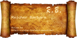 Reicher Barbara névjegykártya